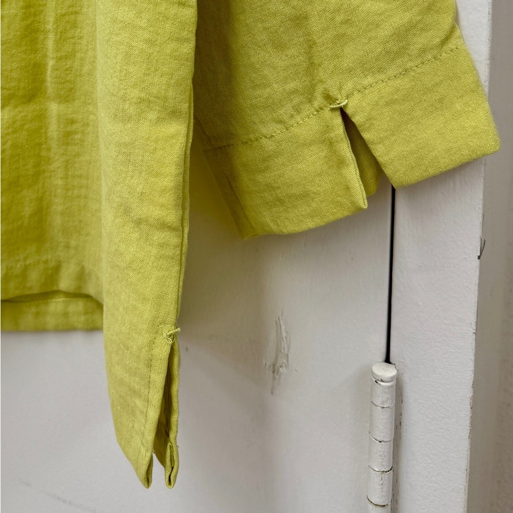 Fridaze 100% Linen Chartreuse Sailor Button-Up Jacket Size Small - Picture 5 of 7